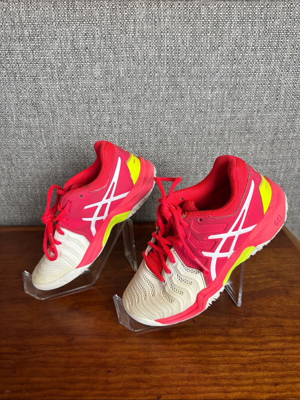 ASICS Women's Hot Pink, White & Yellow Athletic Sneakers